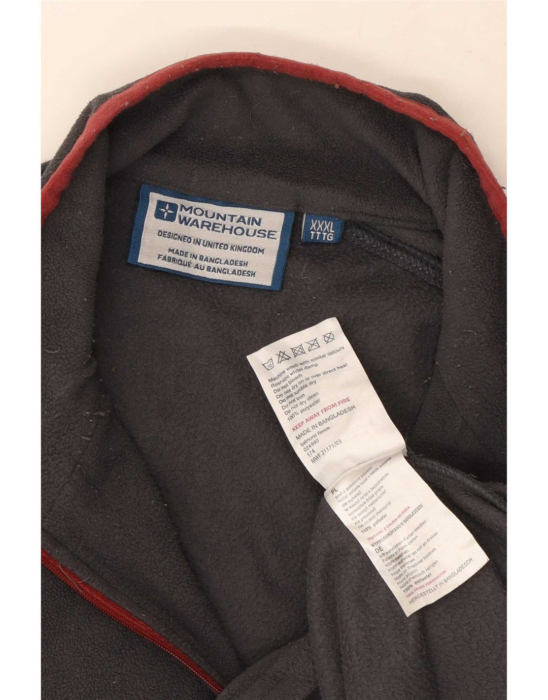 Mountain Warehouse Mens Zip Neck Fleece Jumper 3XL Poliéster Cinza