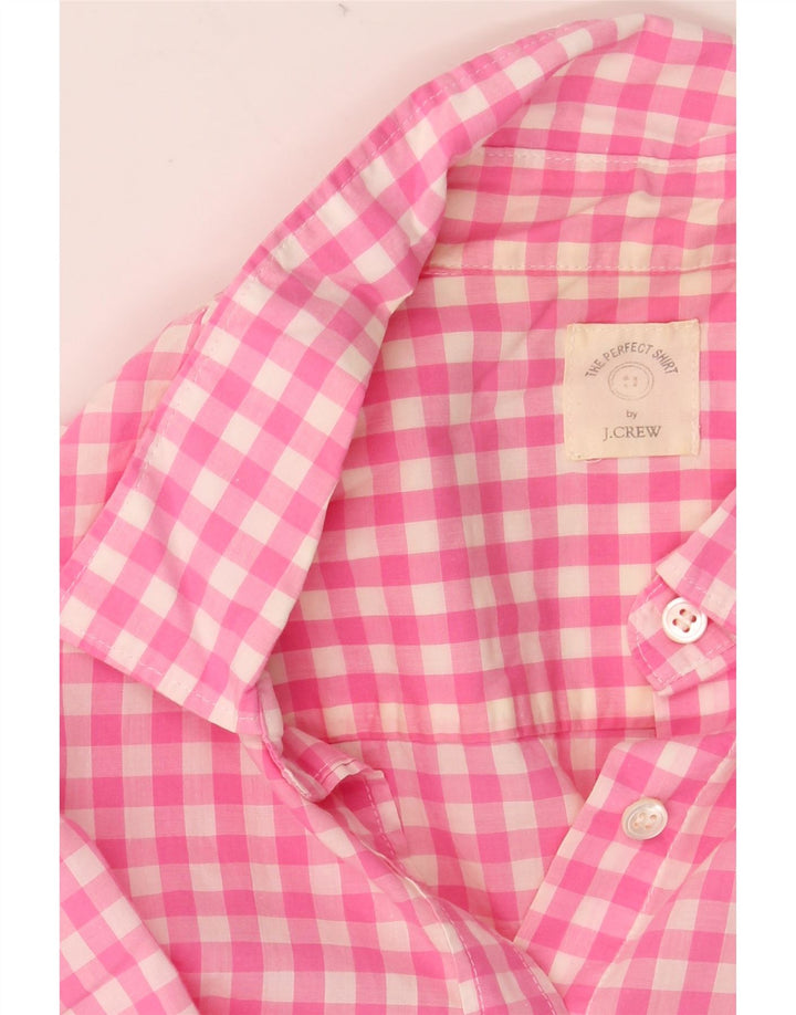 J. CREW Camisa feminina UK 14 médio rosa guingão