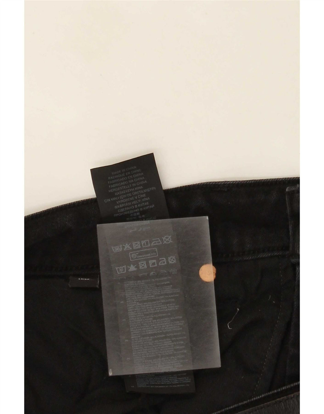 G-Star Masculino 3301 Slim Jeans W38 L34 Algodão Preto
