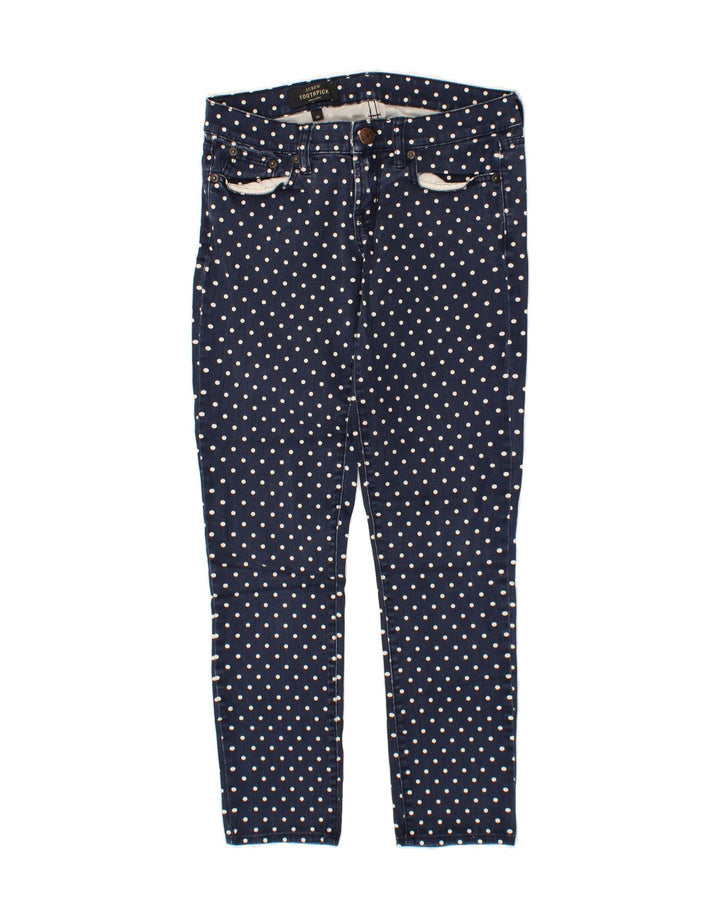 J. CREW Womens Toothpick Slim Jeans W26 L27 Navy Blue Polka Dot Cotton Vintage J. Crew and Second-Hand J. Crew from Messina Hembry 
