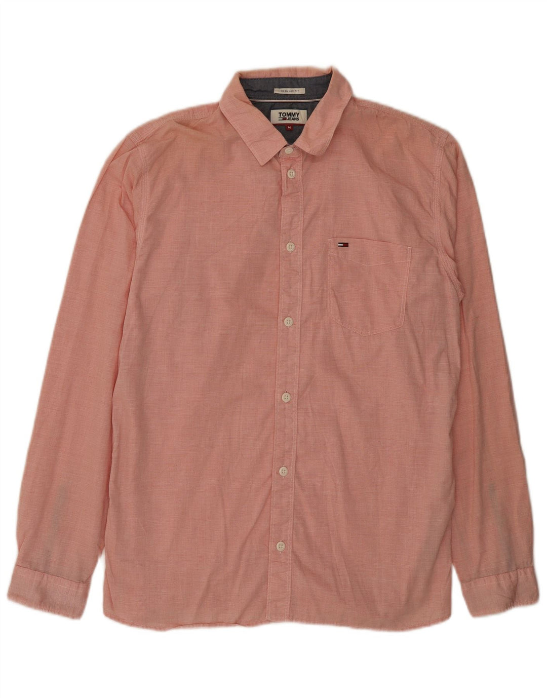 Camisa masculina TOMMY HILFIGER regular fit médio algodão rosa