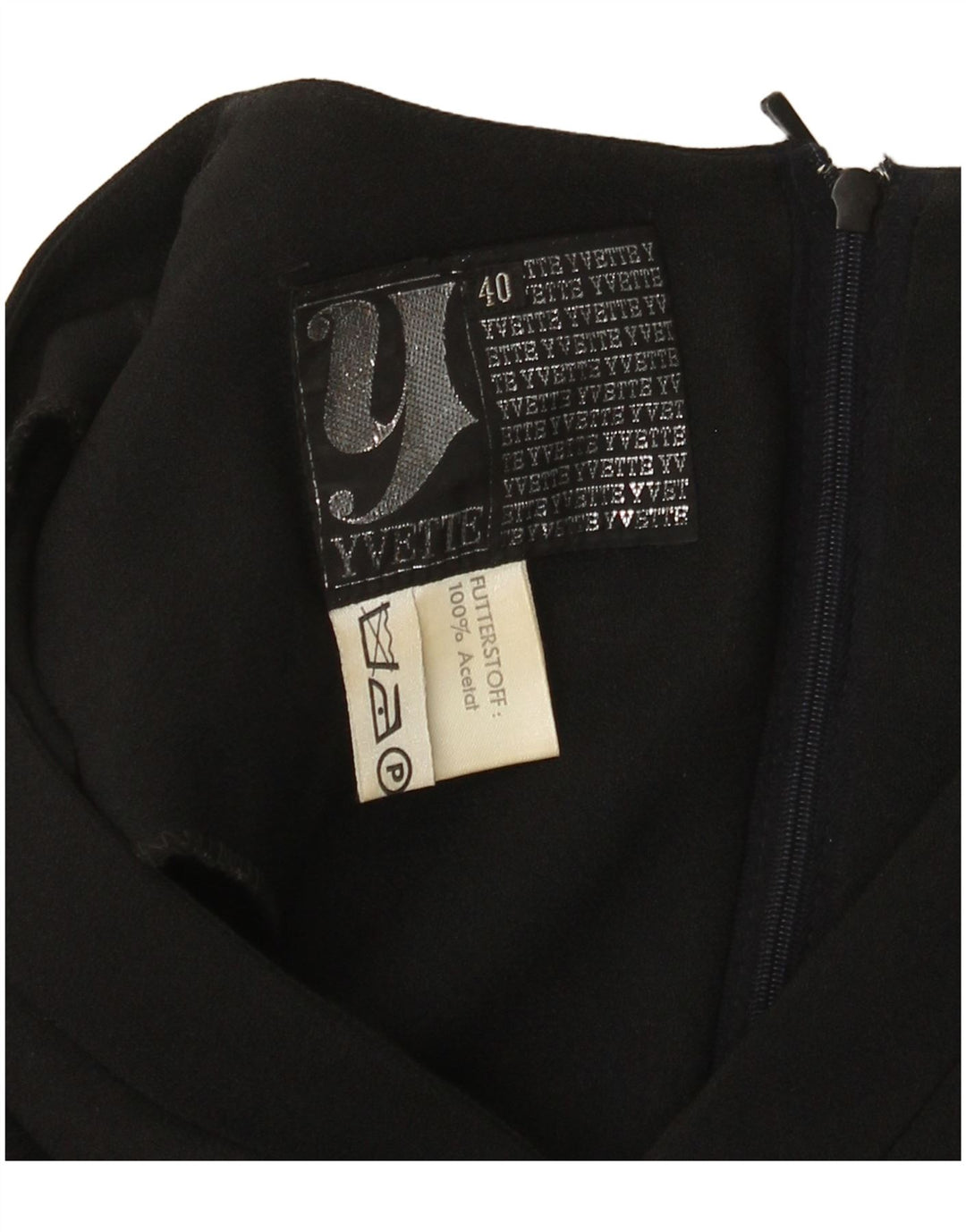 Vestido feminino Yvette manga comprida evasê UE 40 médio preto acetato