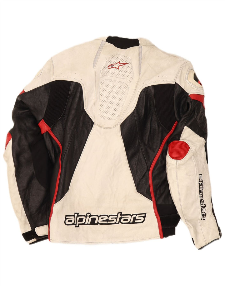 Jaqueta masculina Alpinestars Graphic Racer tamanho 52 grande bloco colorido branco