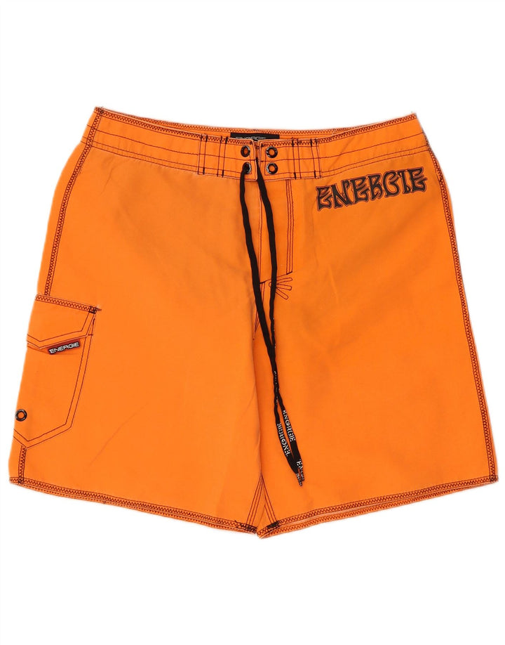 Shorts de natação masculino Energie Graphic Cargo pequeno laranja poliéster praia