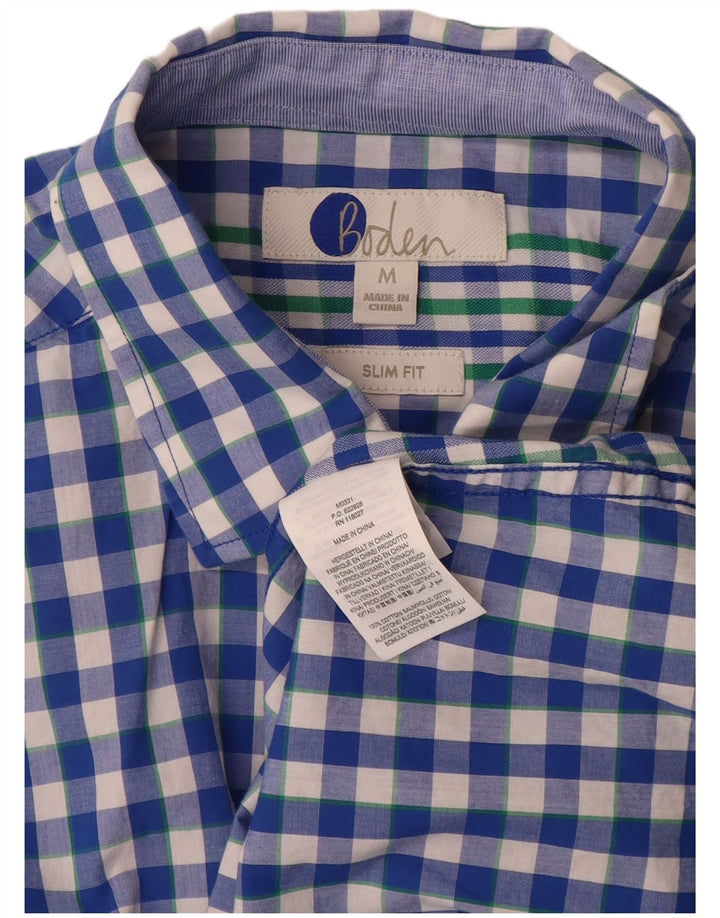 Camisa masculina slim fit BODEN algodão guingão azul médio