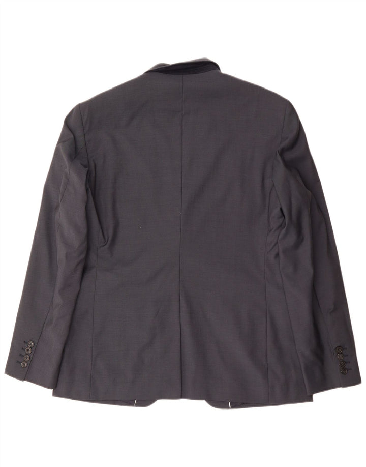 Jaqueta blazer masculina REISS com 1 botão Reino Unido 38 lã azul marinho médio