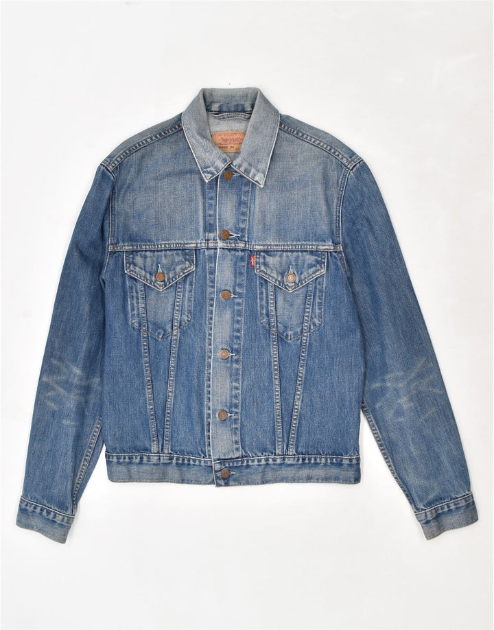 Jaqueta jeans feminina LEVI'S Reino Unido 14 grande algodão azul