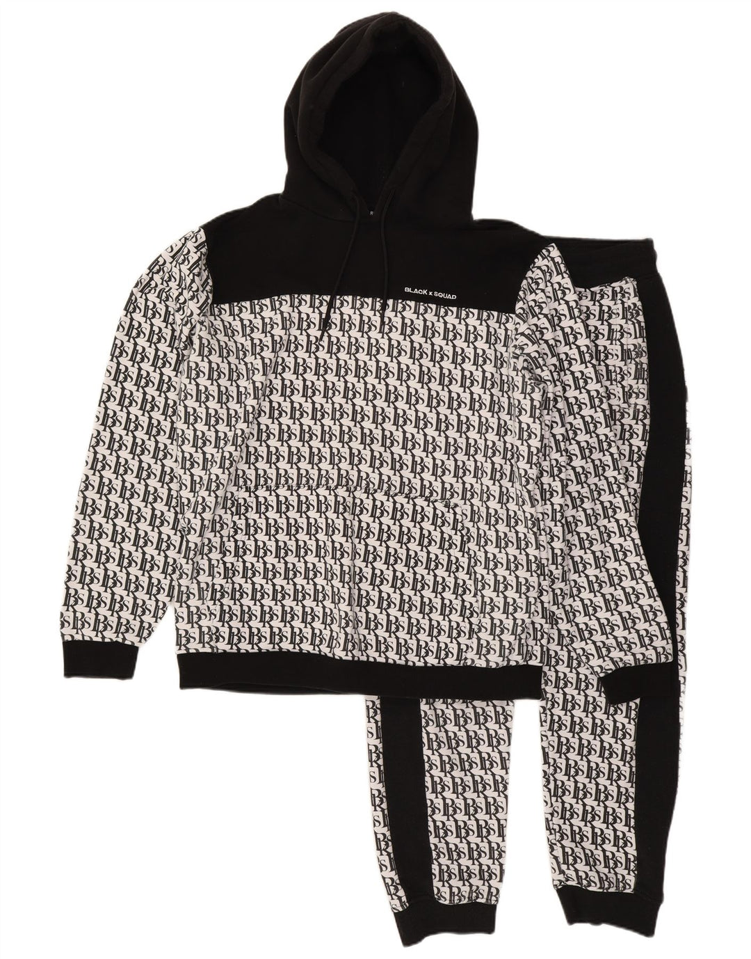 BLACK SQUAD masculino gráfico regular ajuste agasalho completo XL branco colorblock