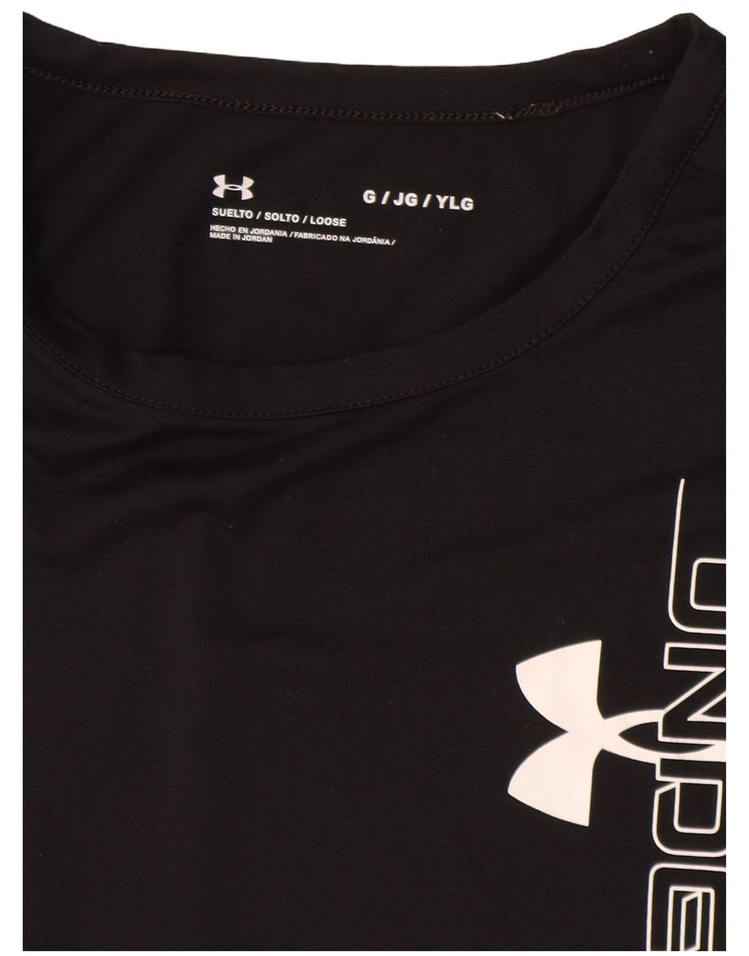 Camiseta gráfica solta UNDER ARMOUR para meninos 11-12 anos grande preta