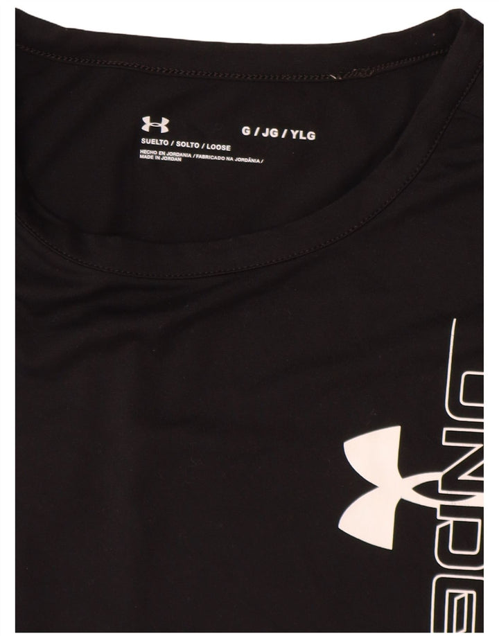 Camiseta gráfica solta UNDER ARMOUR para meninos 11-12 anos grande preta