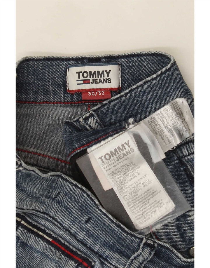 Tommy Hilfiger Masculino Slim Jeans W30 L32 Azul Algodão