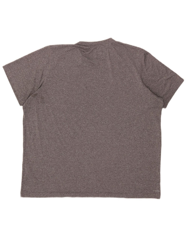 Camiseta masculina Reebok Top 2XL poliéster manchado cinza