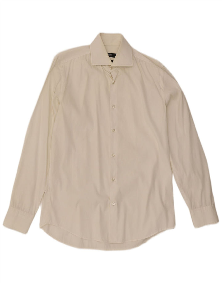 Camisa Slim Fit Masculina Hugo Boss Média Off White