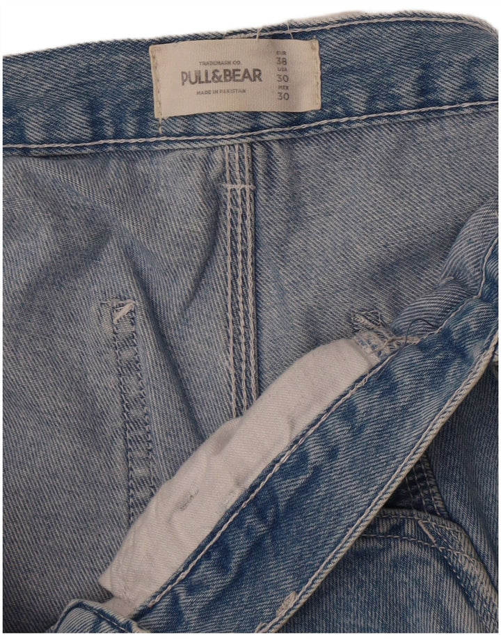 Shorts jeans cargo feminino Pull & Bear EU 38 Médio W30 Azul