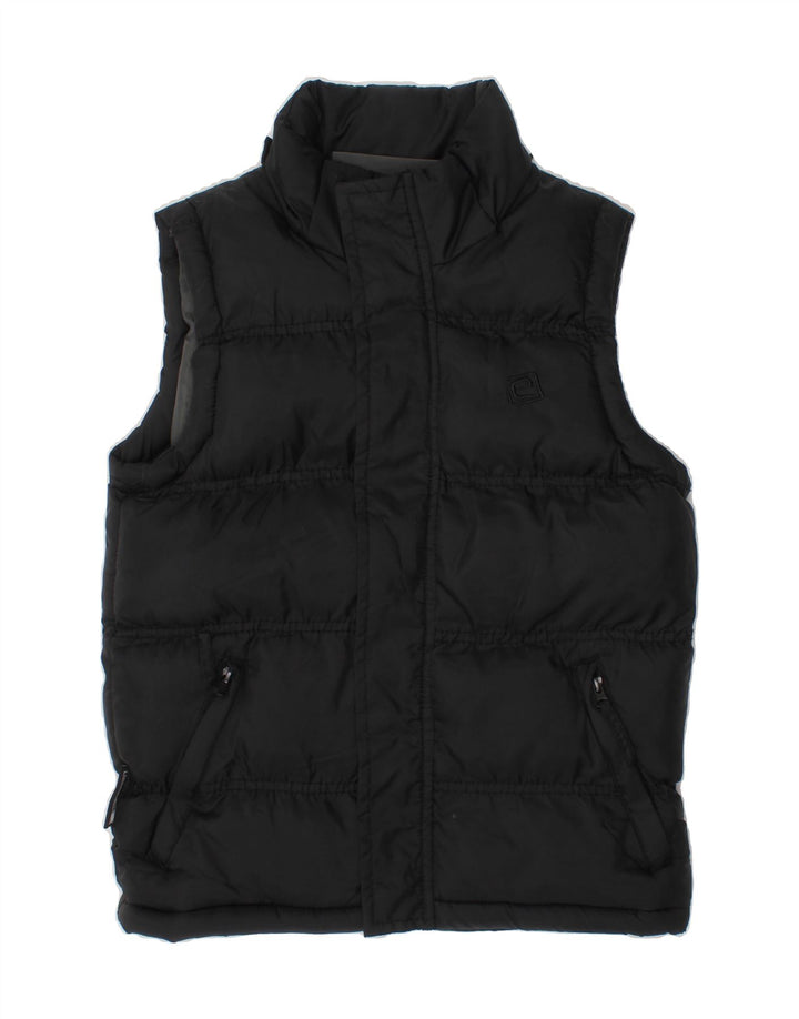 MOUNTAIN WAREHOUSE Boys Padded Gilet 7-8 Years Black Nylon Vintage Mountain Warehouse and Second-Hand Mountain Warehouse from Messina Hembry 