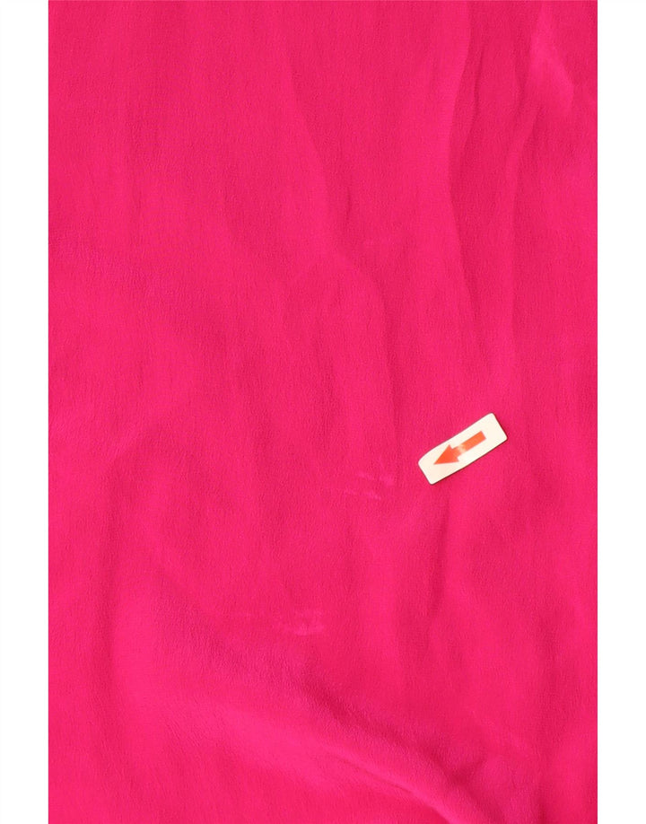 Blusa feminina vintage UK 16 grande seda rosa