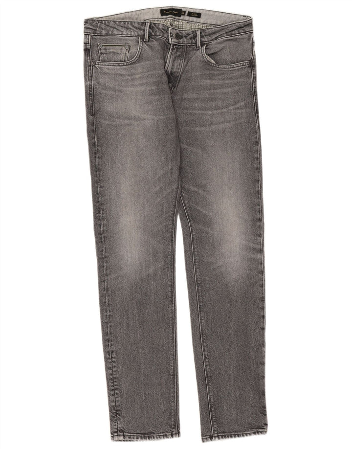 Jeans Slim Masculino Massimo Dutti EU 42 Grande W32 L32 Algodão Cinza