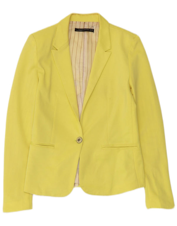 Jaqueta blazer feminina Zara com 1 botão Reino Unido 6 XS amarelo
