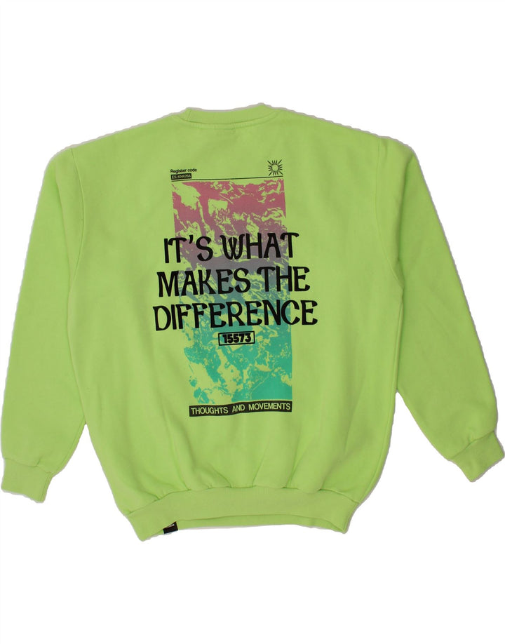 PULL & BEAR Mens Graphic Sweatshirt Jumper Medium Green Vintage Pull & Bear and Second-Hand Pull & Bear from Messina Hembry 