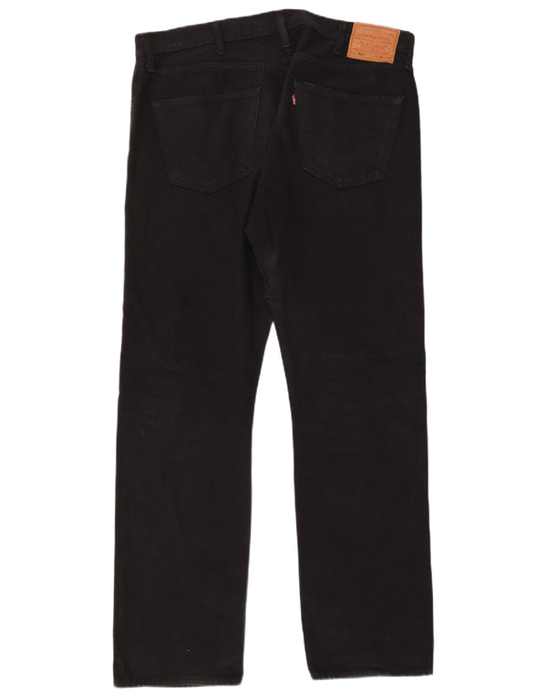 Jeans Levis 501 Straight Masculino W38 L34 Algodão Preto