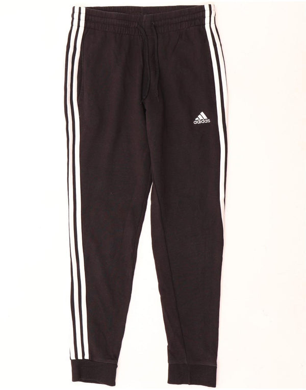 Calça de treino feminina Adidas Joggers UK 8/10 pequeno algodão preto