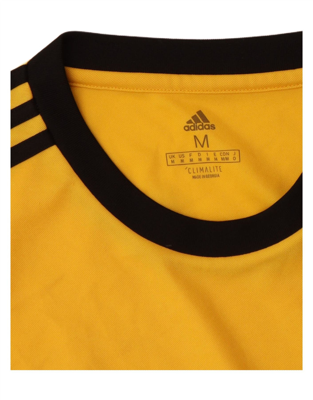 Adidas Mens Climalite Camiseta Top Médio Poliéster Amarelo