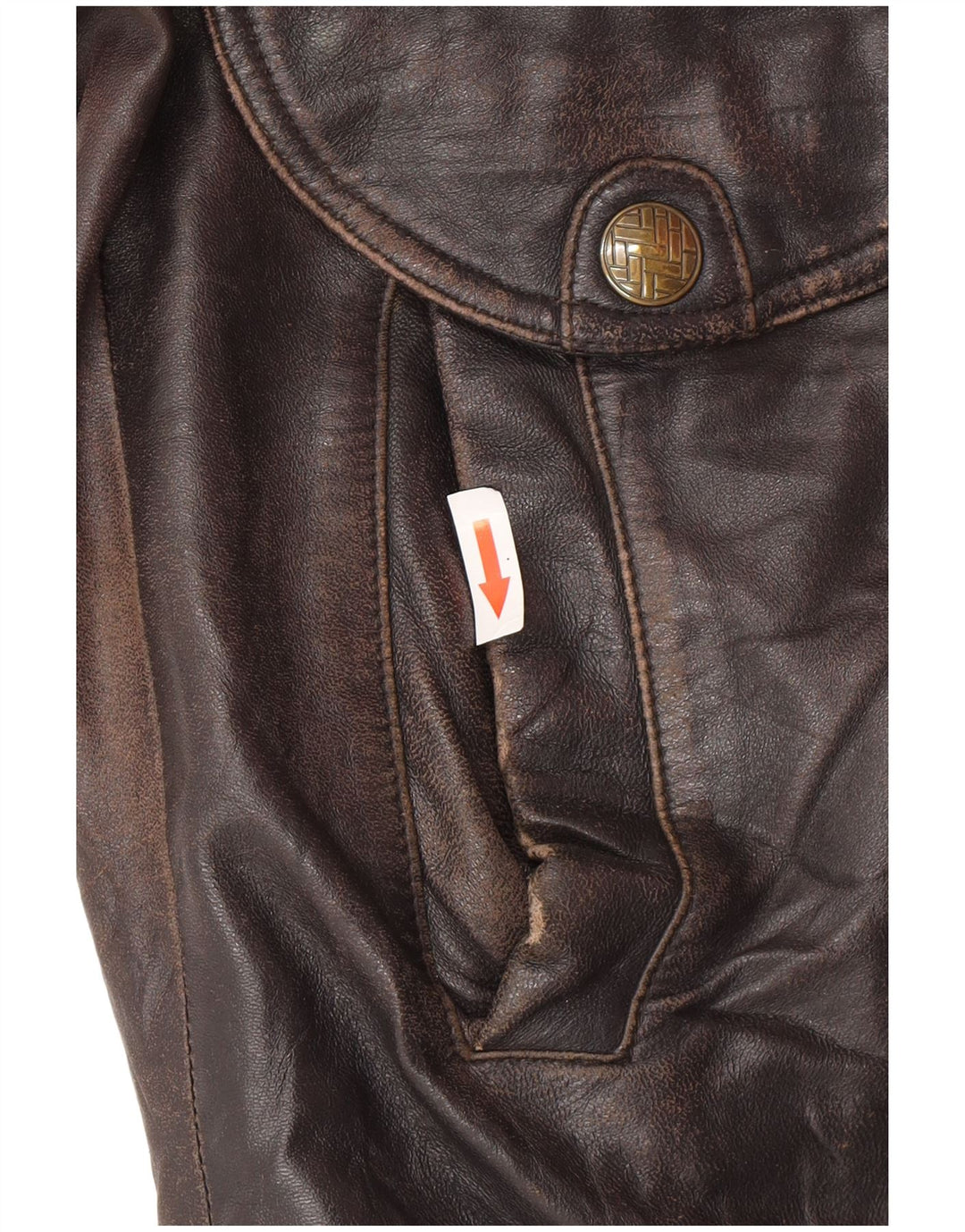 Jaqueta de couro masculina vintage UK 44 2XL couro preto