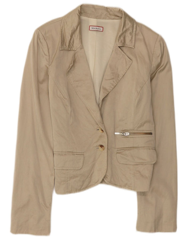 Jaqueta Blazer Feminina Max & Co. 2 Botões UK 12 Médio Bege