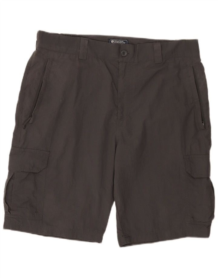 Shorts cargo masculino Mountain Warehouse W36 grande poliamida cinza