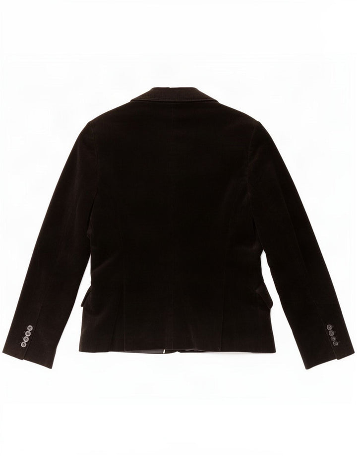 Zara Jaqueta blazer feminina de veludo cotelê com 2 botões EU 42 grande algodão preto