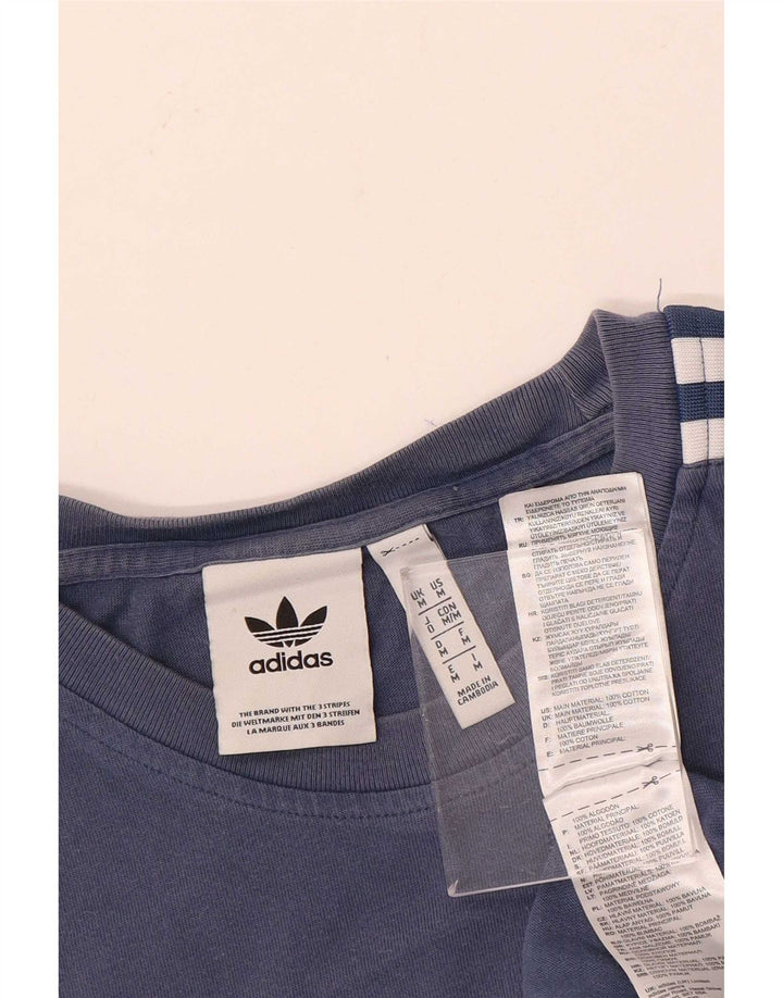Adidas Mens Graphic T-Shirt Top Médio Algodão Azul