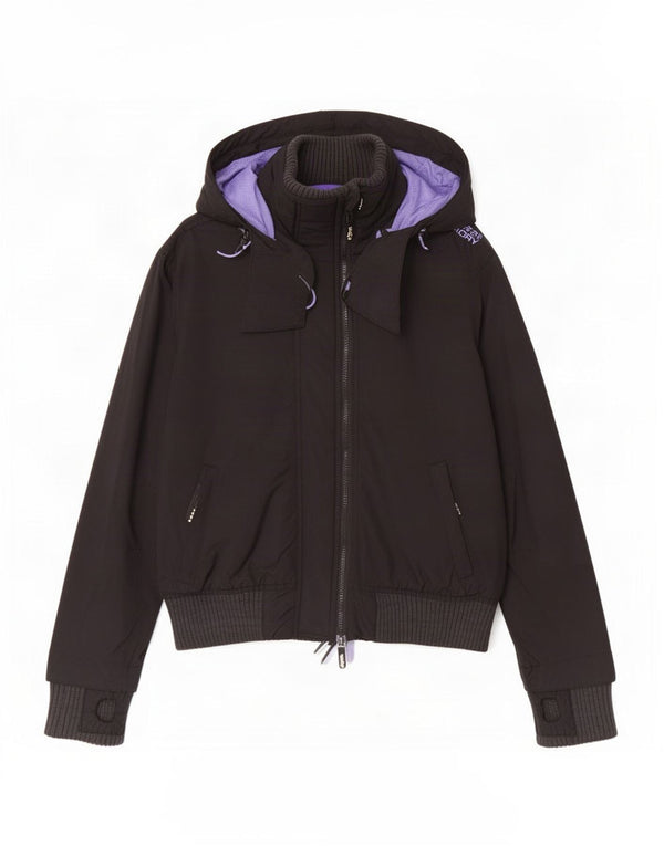 Jaqueta bomber com capuz Superdry feminina The Windbomber Graphic UK 18 XL preta