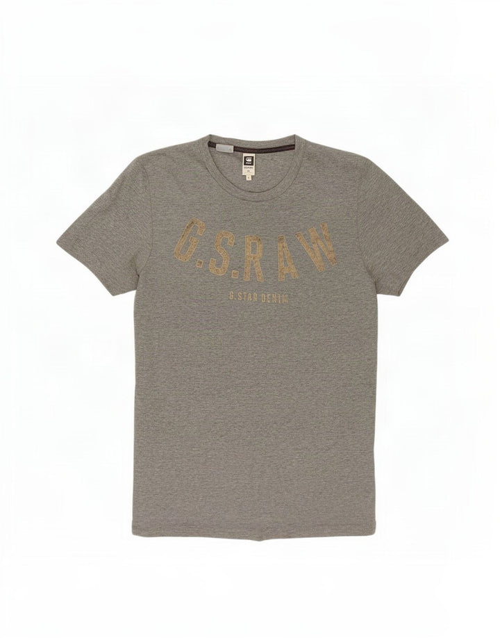 Camiseta feminina G-Star com estampa gráfica UK 12 algodão cinza médio