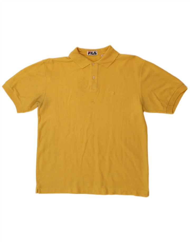 Camisa polo masculina Fila IT 48 algodão amarelo médio