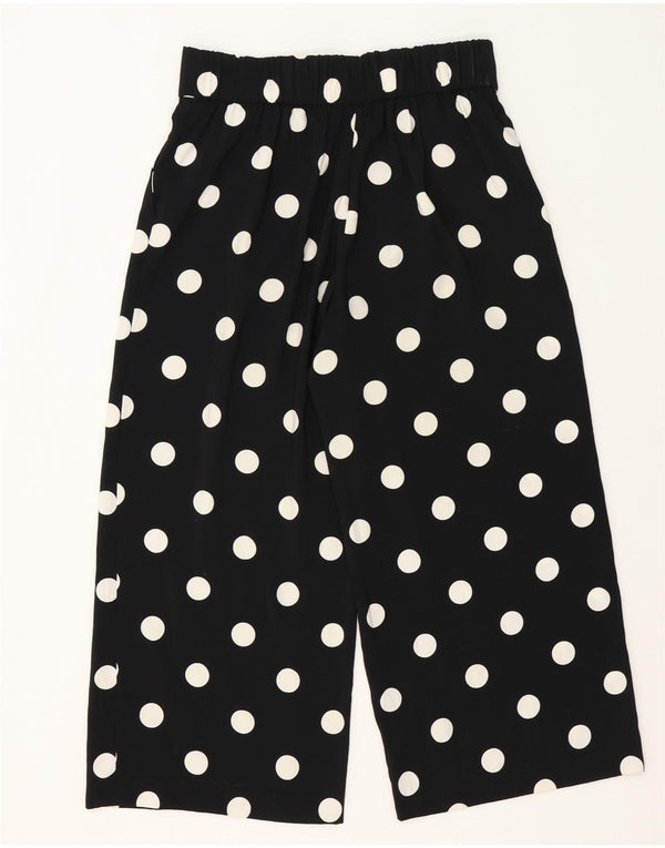 Calça feminina Zara cintura alta cortada grande W30 L25 bolinhas pretas