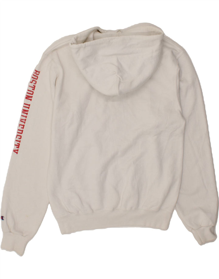 CHAMPION Mens Graphic Hoodie Jumper Small White Vintage Champion and Second-Hand Champion from Messina Hembry 