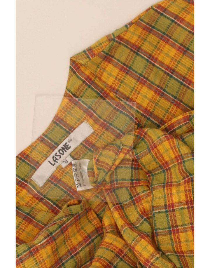 Colete utilitário feminino vintage EU 38 algodão xadrez médio multicolorido