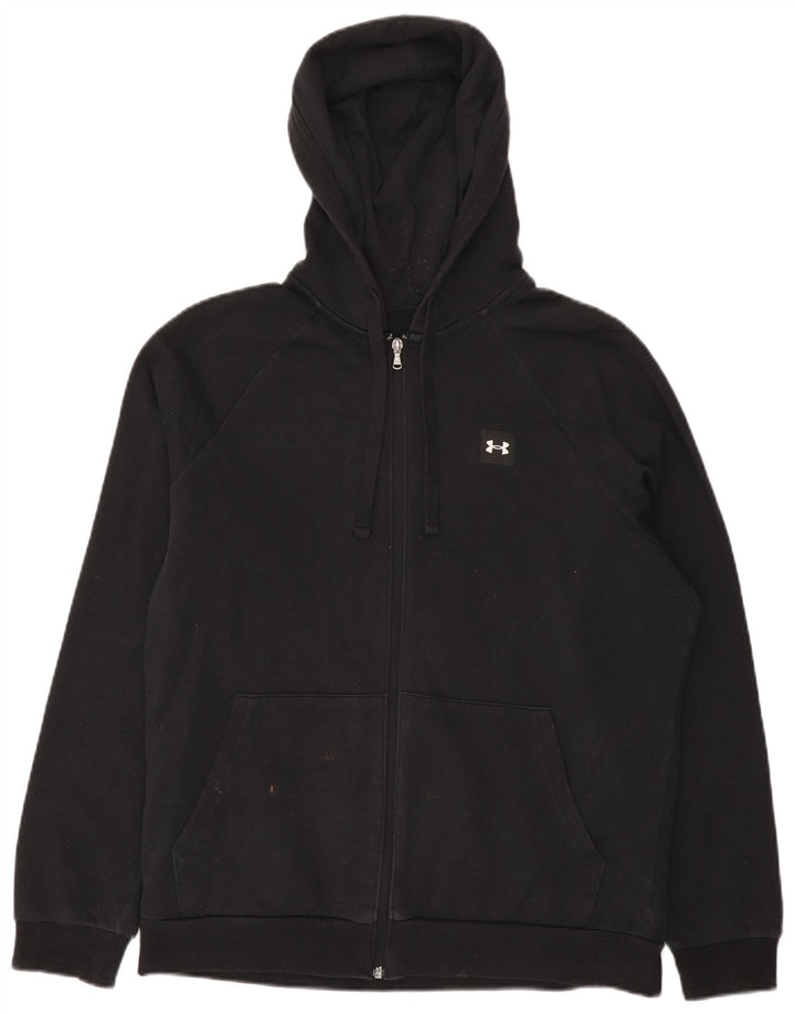 Suéter masculino Under Armour Cold Gear Zip com capuz de algodão preto médio