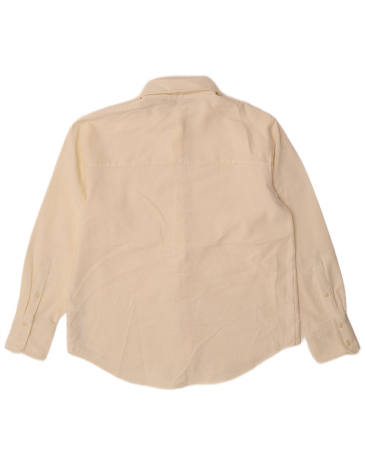 Camisa oversized feminina Zara UK 10 pequena poliéster branco