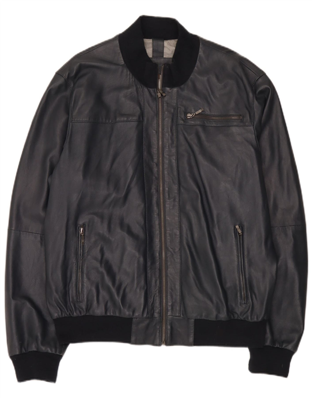 Jaqueta masculina de couro bomber Conbipel IT 56 2XL azul marinho