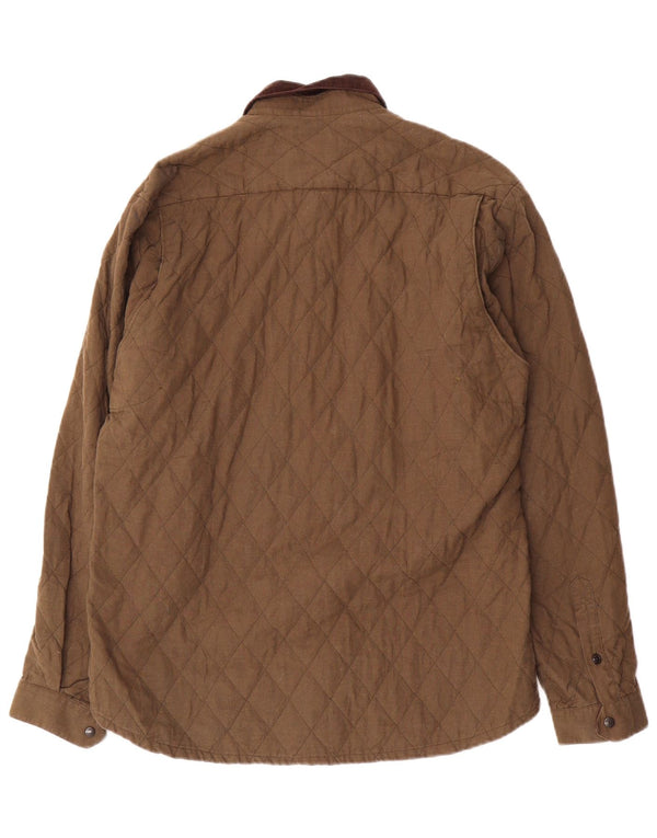 Jaqueta acolchoada masculina Barbour UK 40 grande algodão cáqui