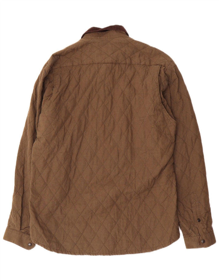 Jaqueta acolchoada masculina Barbour UK 40 grande algodão cáqui