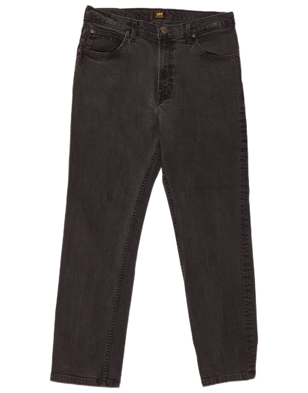 Lee Mens Brooklyn Straight Jeans W34 L30 Algodão Preto