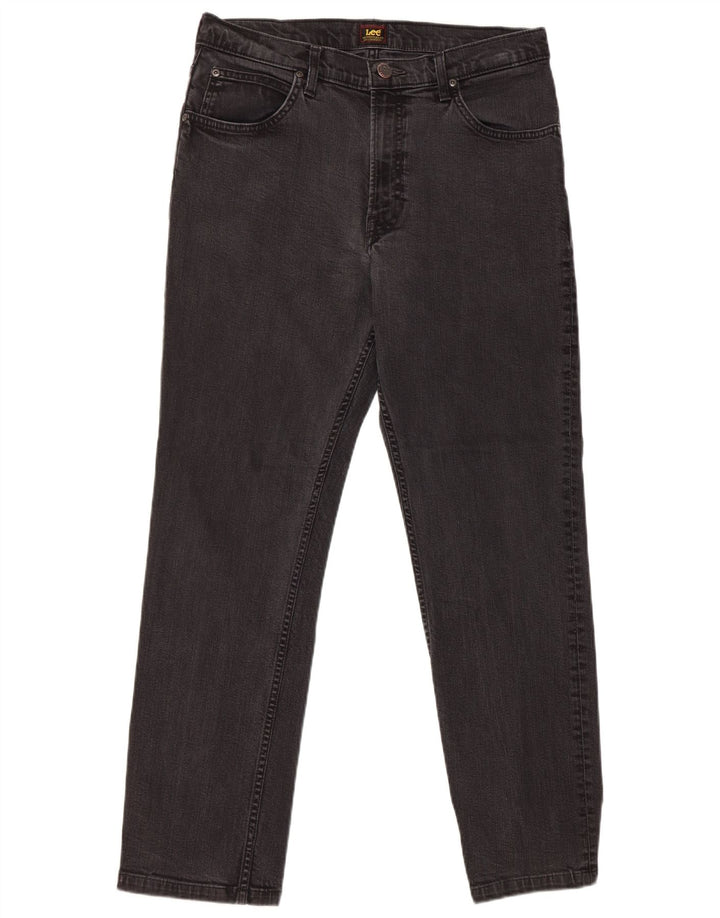 Lee Mens Brooklyn Straight Jeans W34 L30 Algodão Preto