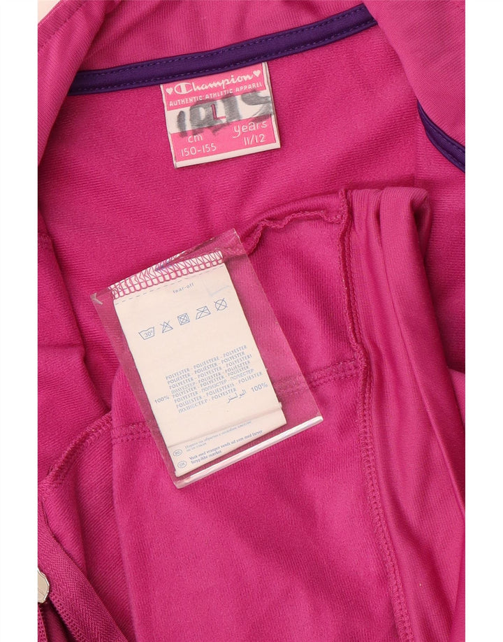 CHAMPION Jaqueta feminina com agasalho gráfico 11-12 anos grande rosa
