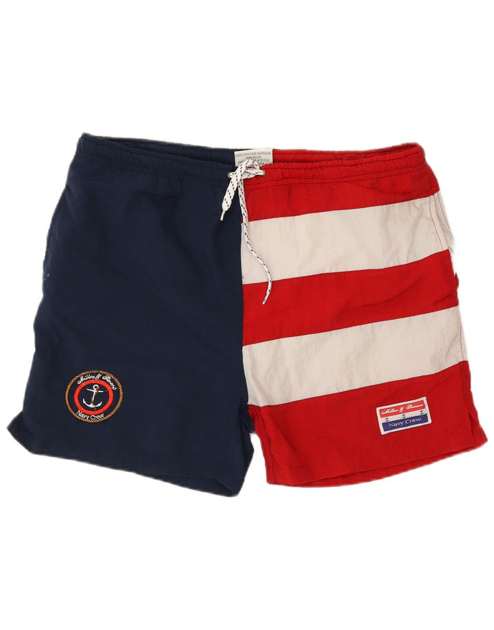 Shorts de natação vintage masculino gráfico médio multicolorido Colourblock Nylon