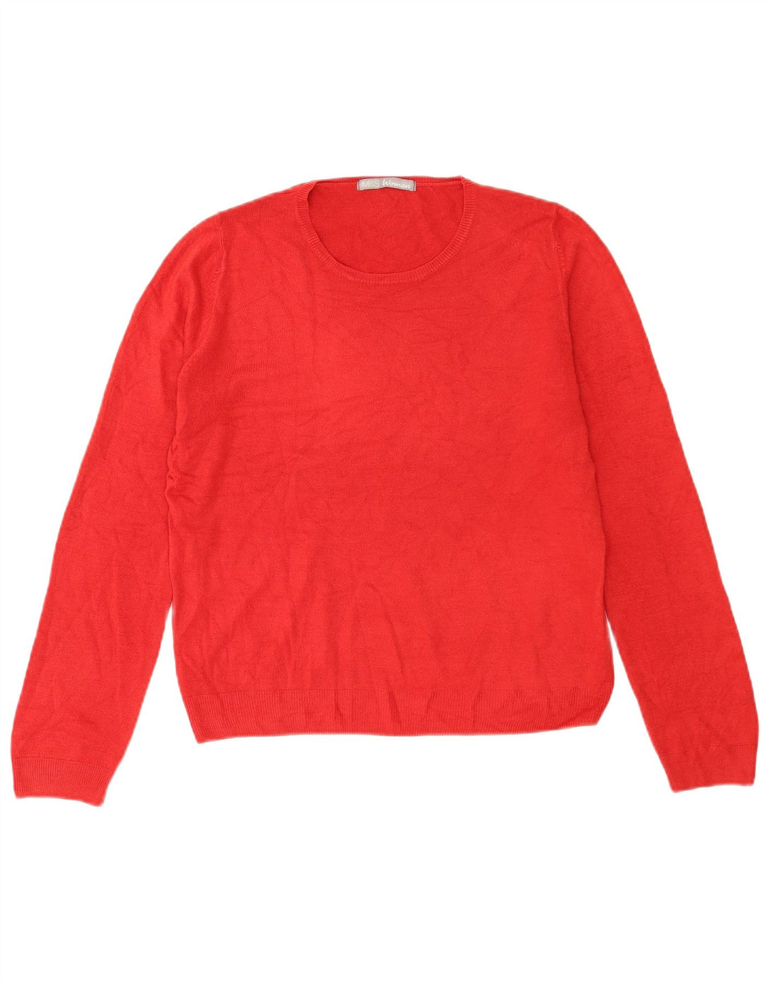 Suéter feminino Marks & Spencer com gola redonda Reino Unido 14 grande vermelho