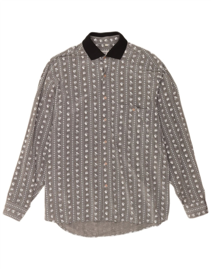 Camisa masculina Mac grande cinza floral
