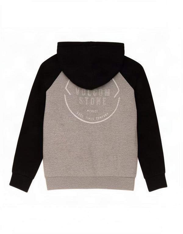 Volcom Womens Graphic Hoodie Jumper UK 14 Medium Grey Colourblock