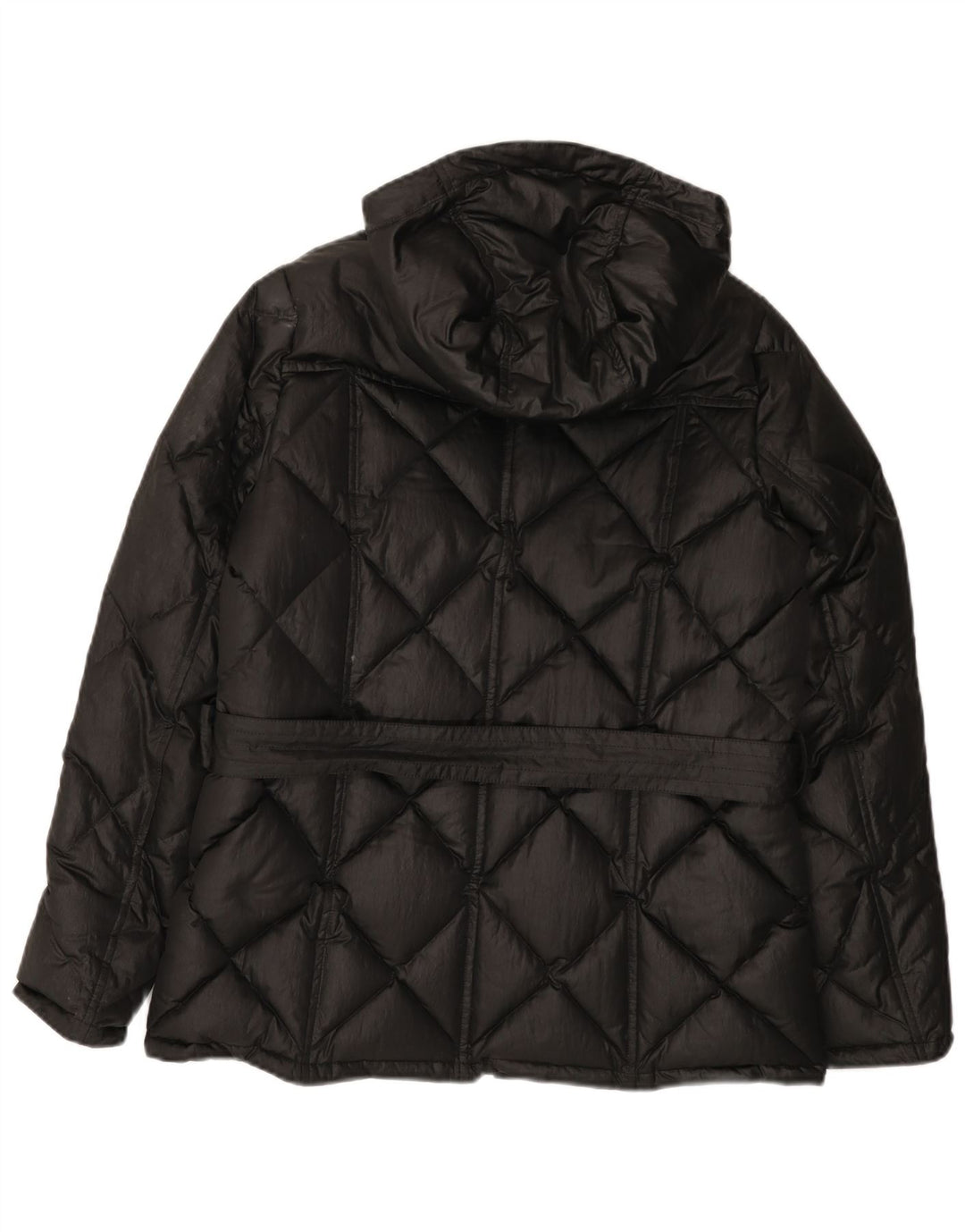 Jaqueta feminina acolchoada com capuz BARBOUR UK 14 grande preta
